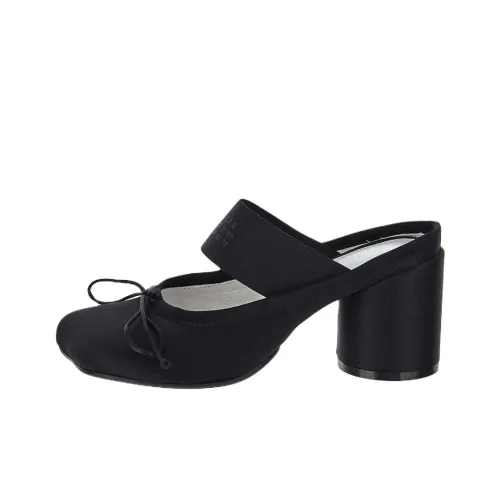 MM6 Maison Margiela совместный бренд Грубый каблук Высокие каблуки 7 см Женские Черный