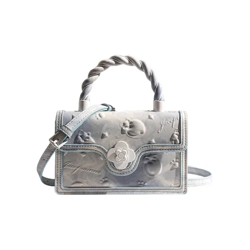 Jacoponnus Коровья кожа Сумка Средний Женские Облачно-голубой Relief Sleeping Кошка