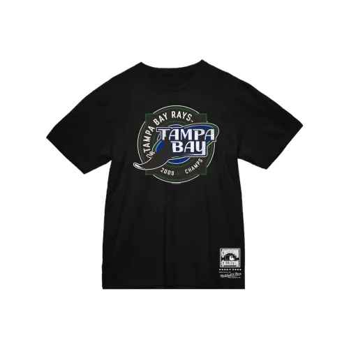 MITCHELL NESS Tampa Bay Rays Черный 2008 Al Champions T-Shirt Фанатская версия Мужская