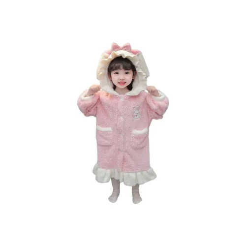 Детские возраст 3-7 лет Деревянные дома Дом Халаты Халаты для сна Розовый