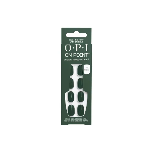 OPI Suzi False Nail Короткий Круглый Зеленый Однотонный Стиль Instagram 24 шт