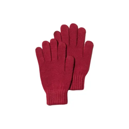 UNIQLO Акриловые вязаные перчатки для детей черный красный темно-зеленый