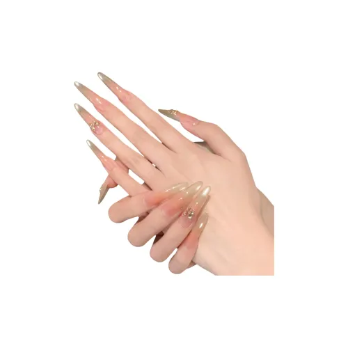 XIAMEIYU Удача Бабочка с Искрящимся Цирконом False Nail Острый Тип Золотой Градиентный Coquette 35 мм