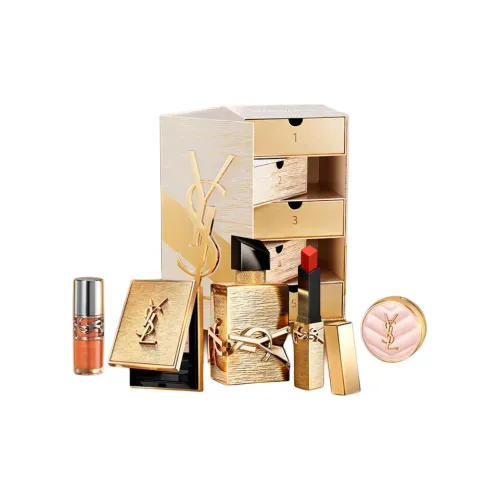 SAINT LAURENT Роскошное золото Ограниченный Обратный отсчет Коробка 2025 Бренд Новый Набор макияжа Легко смешивается Естественный