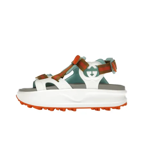 GUCCI One Ремешок Сандалии Женские Белые Синие Оранжевые