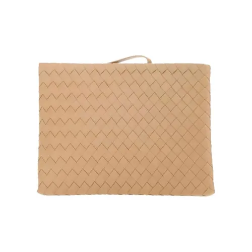 Bottega Veneta Intrecciato Sheepskin Clutch Unisex Beige Yellow Bottega Veneta Intrecciato Сумка клатч из овчины унисекс бежево-желтая