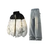 Белый топ + синие штаны