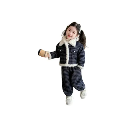 ZHIO Клетчатый ворсистый комплект одежды для подростков