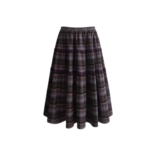 UNIFREE Повседневный Длинный Юбка Женские Фиолетовый с Slip