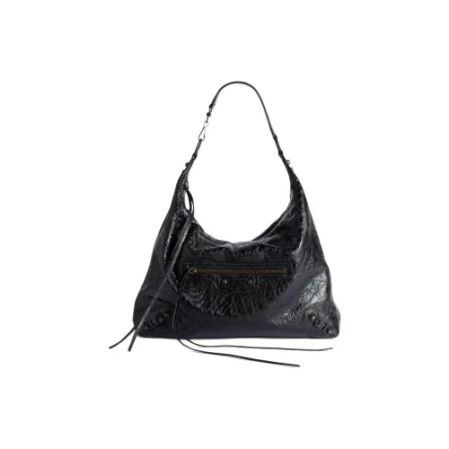 Balenciaga Le City Овечья кожа Плечевая сумка Средняя Женская Черная