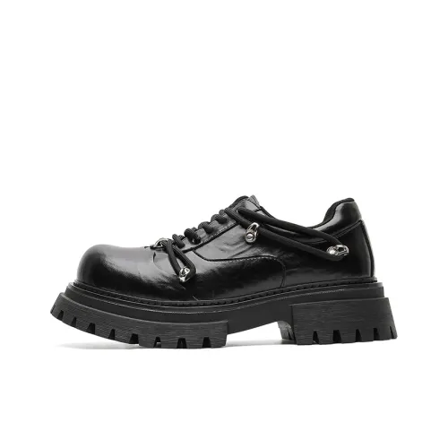 Wangjue Повседневные кожаные туфли низкие черные мужские