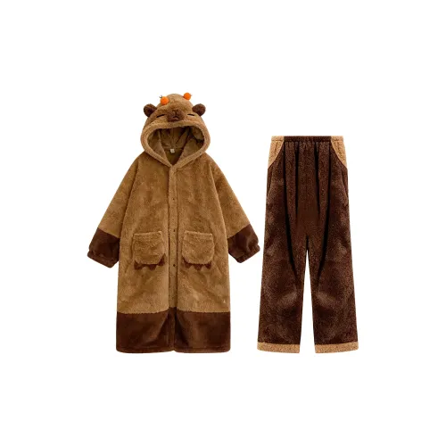 QIAOYUN Коричневый Женские Пижамные Комплекты