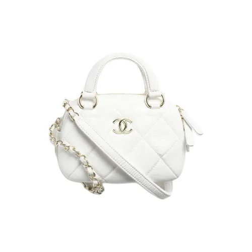 CHANEL COCO NEIGE серия Телячья кожа Сумка через плечо Мини Женская Белая