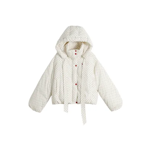 OZVO Многоцветный Гороховый узор Женские Пуховики