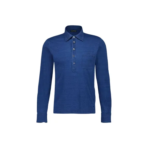 TOM FORD Мужская поло синего цвета