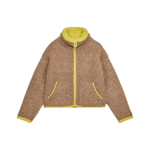 ZARA Бежевый Женские Бархатные Куртки