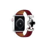 Бордовый с серебряной застежкой и черным цветочным узором