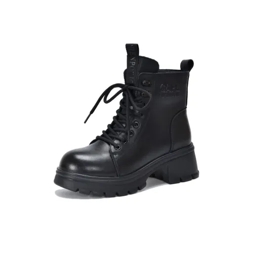 H2 Лицевая коровья кожа Платформа Винтаж Женская обувь Мартин Boot Женские