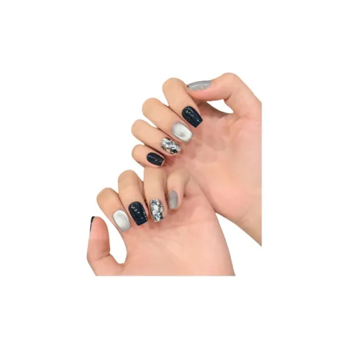 Yun Yue Joe Звездный свет And Sea Кошачий глаз False Nail Короткий LADDER Синий Jump Цвет Flashing