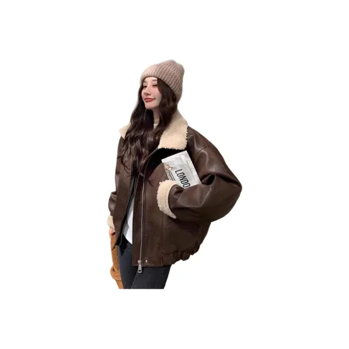 REMOULD Кофе Женские Кожаные куртки