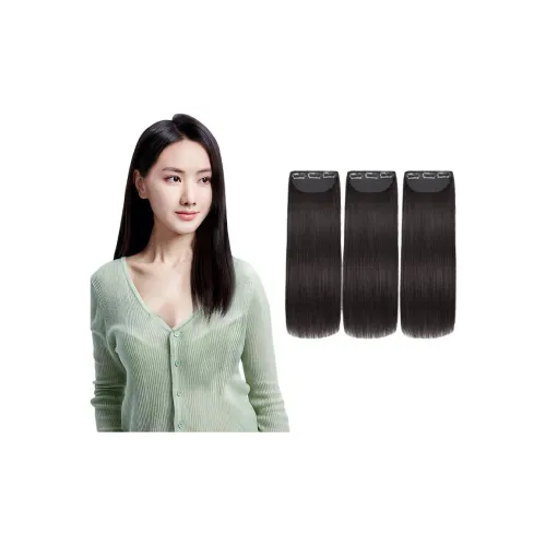 Chic Unit THREE Часть Перукой Секция 100% Реальные Волосы Премиум Сатиновая Текстура Волос Бесшовные Короткие Волосы с Длинными Волосами Расческа