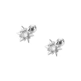 Шестиконечная звезда Ultra-Sparkle Серьги-гвоздики (Белый, 1 пара)