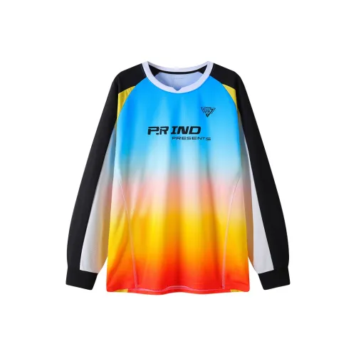 P.R IND Бадминтон Джерси Унисекс Многоцветный Черный