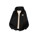 [Thickened и с флисовой подкладкой] Черный (Кожаный логотип на груди с этикеткой)