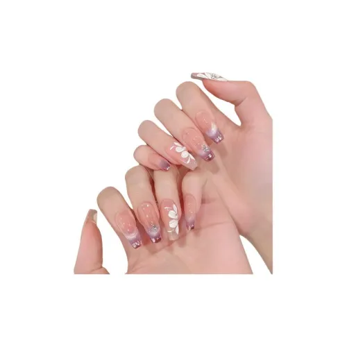 Fanze Фиолетовый Ледяной Цветочный дизайн False Nail Средний LADDER Фиолетовый градиент Coquette