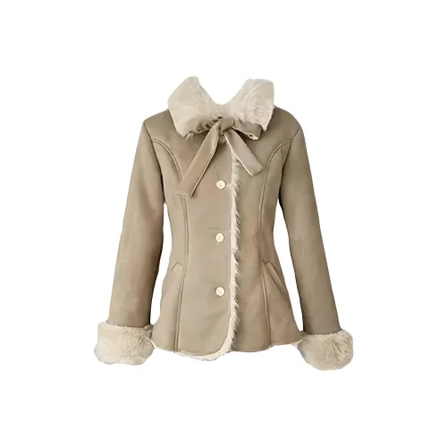 COHX Кофе с Бант Женские Бархатные Куртки