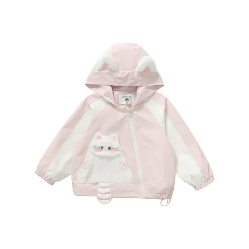 SHIBU Бобовый Карман Котенок Пальто Розовый Детские Куртки
