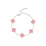 Браслет с четырехлистным клевером [Розовый]