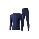 Длинный рукав топ + штаны комплект одежды (сапфирово-синий) - термический флис / AAA антибактериальный / бесшовный крой
