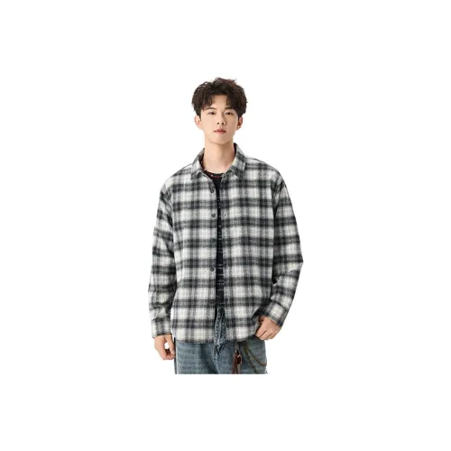 FAIRWHALE Черно-белая клетка Мужская рубашка