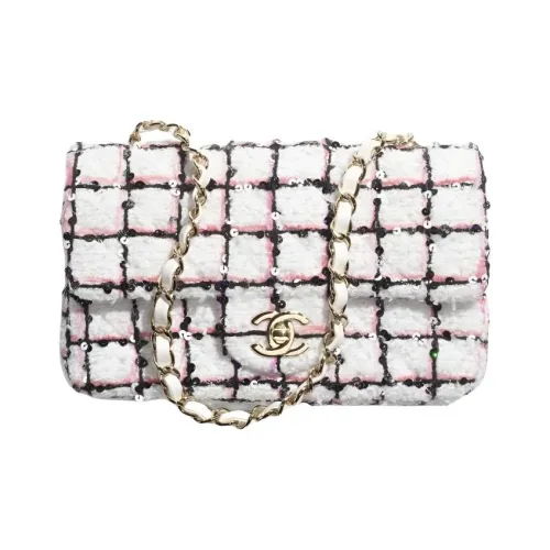 CHANEL Твидовая сумка на одно плечо мини женская белая и черная светло-розовая