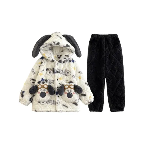 Daiyindie Осенние и зимние пижамы для женщин утолщенные и с флисовой подкладкой термические коралловый флис домашняя одежда