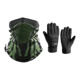 Черный Зеленый Наколенник + Черная Перчатка