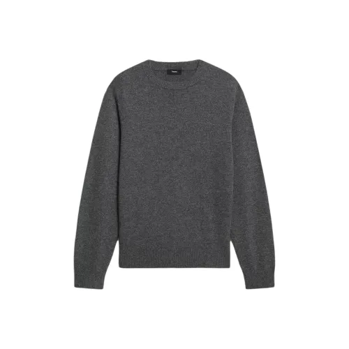 THEORY Угольный серый мужской кашемировый свитер