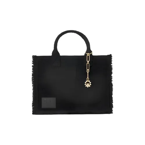 Sandro Ткань Тоут Сумка Сумка для покупок Сумка Большая Женская Черная