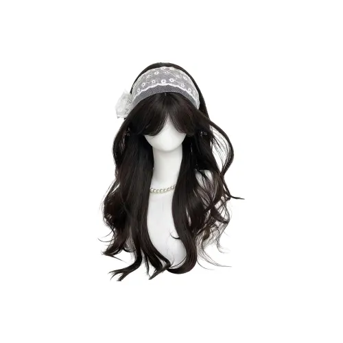 Northward Incline Корейский стиль Wispy Чёлка Большая волна Длинные волнистые Женская парик Высокая температура Пряжа