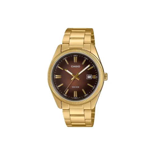CASIO Standard Series Кварцевый механизм нержавеющая сталь ремешок с ионным покрытием мужские часы циферблат цвета кофе