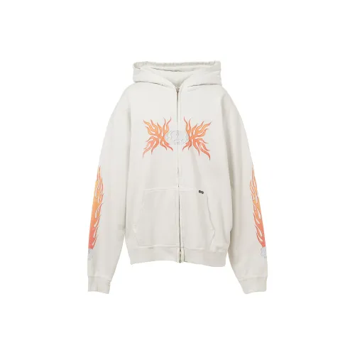 KAMIYA FW25 Черепа Пламя'Состаривание ZIP UP Толстовка Свитшот Мужской