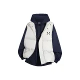 Жилет цвета экрю + темно-синий свитшот с флисовой подкладкой