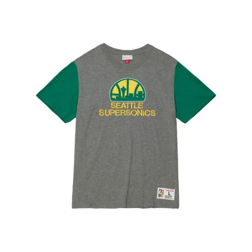 MITCHELL NESS Seattle Supersonics Серый Цвет Blocked T-Рубашка Мужская