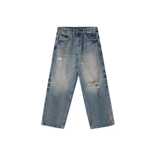 HUNZHI Джинсы унисекс синий цвет