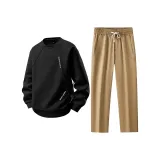 Комплект одежды (Черный топ + Хаки низ)