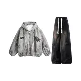 Пустошь Серый топ + Черные штаны