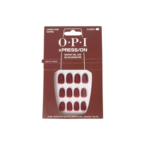 OPI Классический Кофейный False Nail Овальный Коричневый Однотонный Блестки