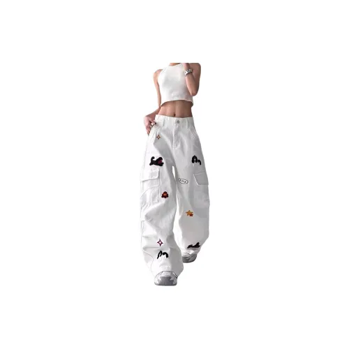 PEA Белый Унисекс Повседневные Штаны
