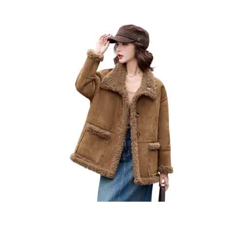 H YXIANG Бархат Feel Пальто Женское